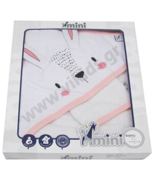 Βρεφικό μπουρνούζι - πετσέτα και λαβέτα MI-006 mini EBITA
