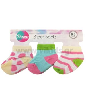 Σετ 3 βρεφικές κάλτσες για κορίτσια 10010-3